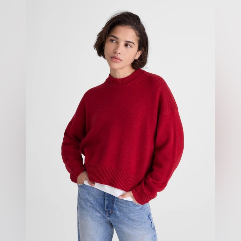 NWT MADEWELL SoftWool Boxy Crewneck Sweater